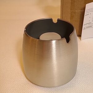 Stainless steel wind resistant ashtray.  NIB